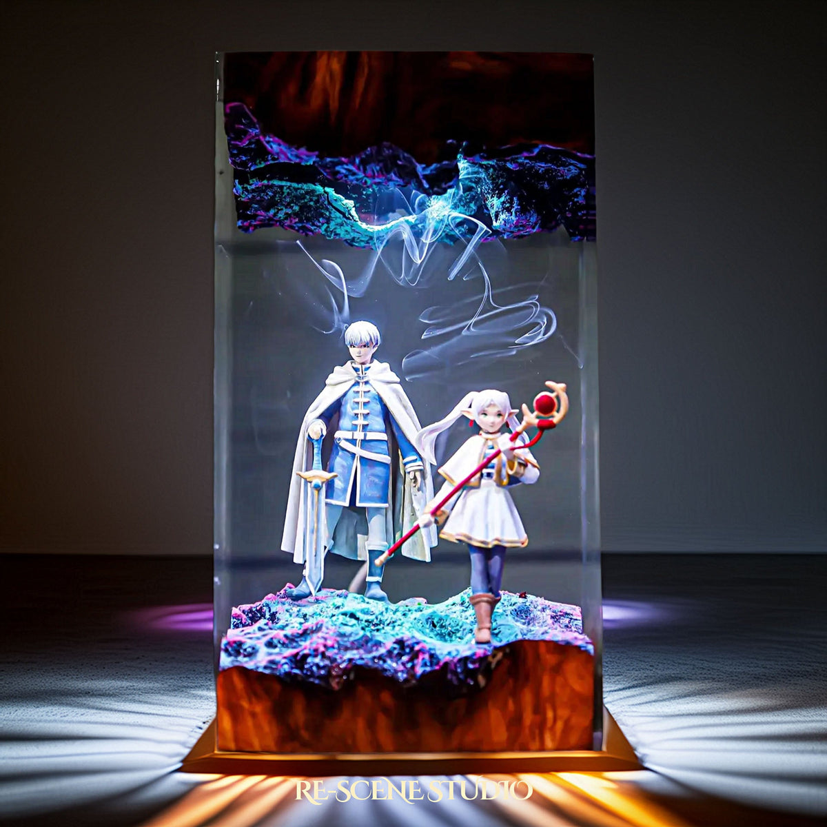 Himmel & Frieren Resin Lamp, handcrafted epoxy resin LED lamp