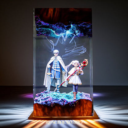 Himmel & Frieren Resin Lamp, handcrafted epoxy resin LED lamp