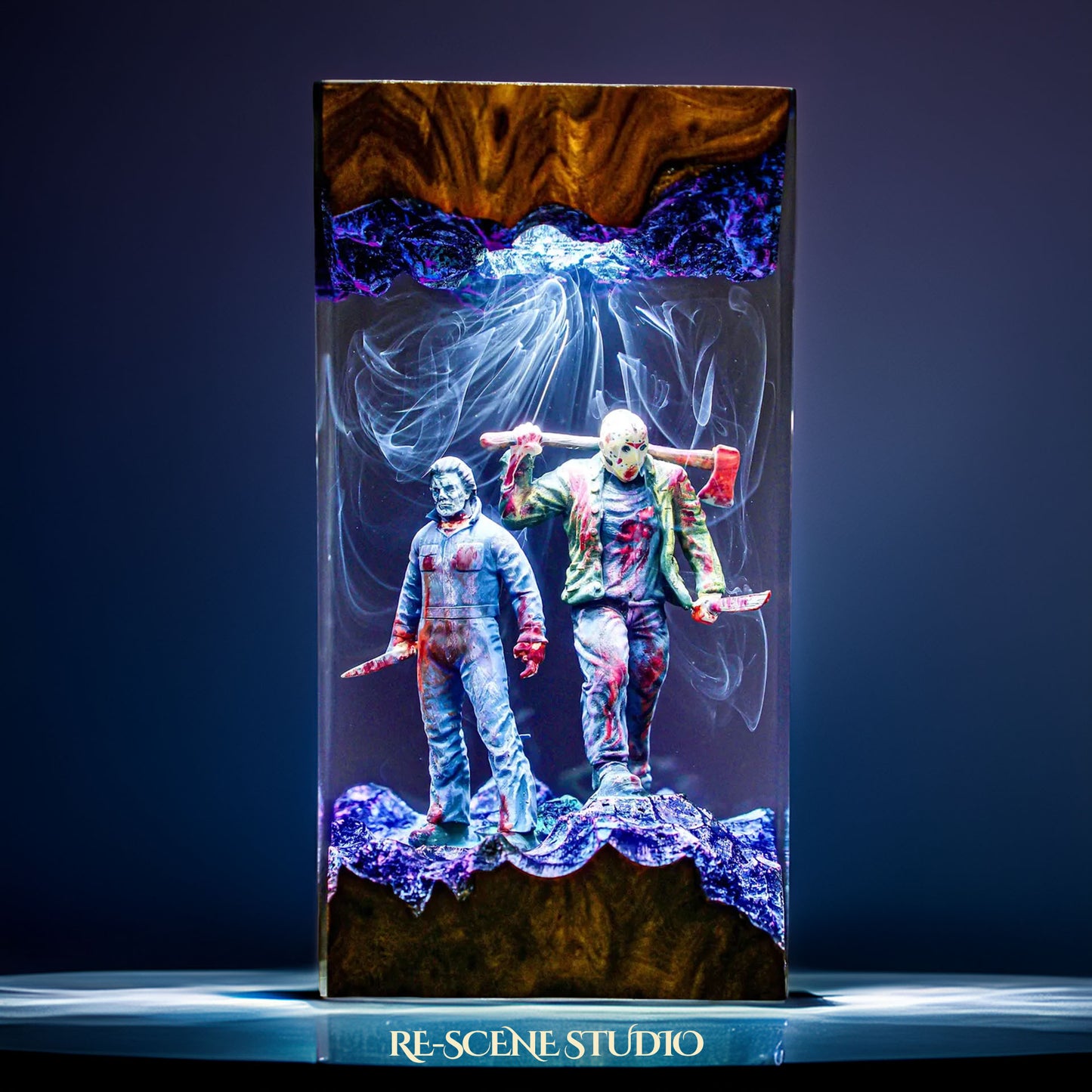 Michael Myers vs Jason Resin Lamp - Horror Icons