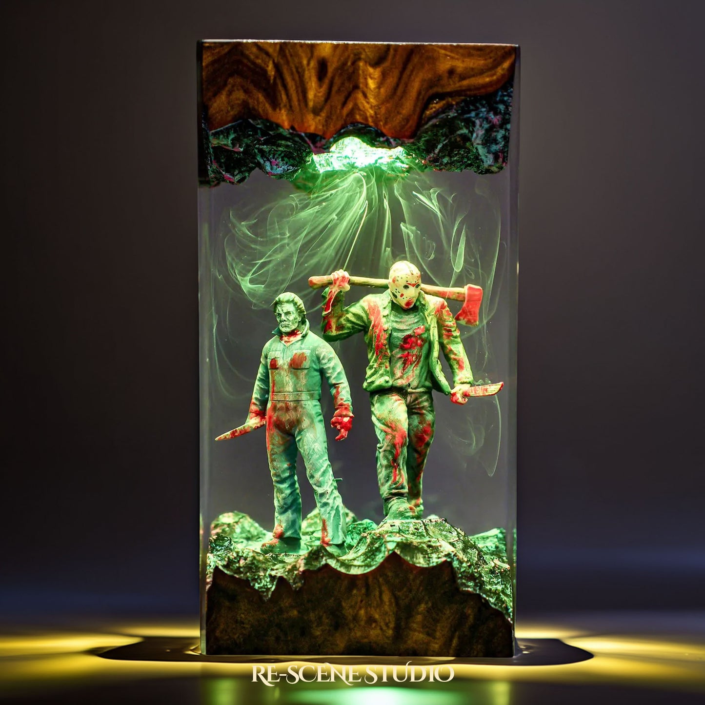 Michael Myers vs Jason Resin Lamp - Horror Icons