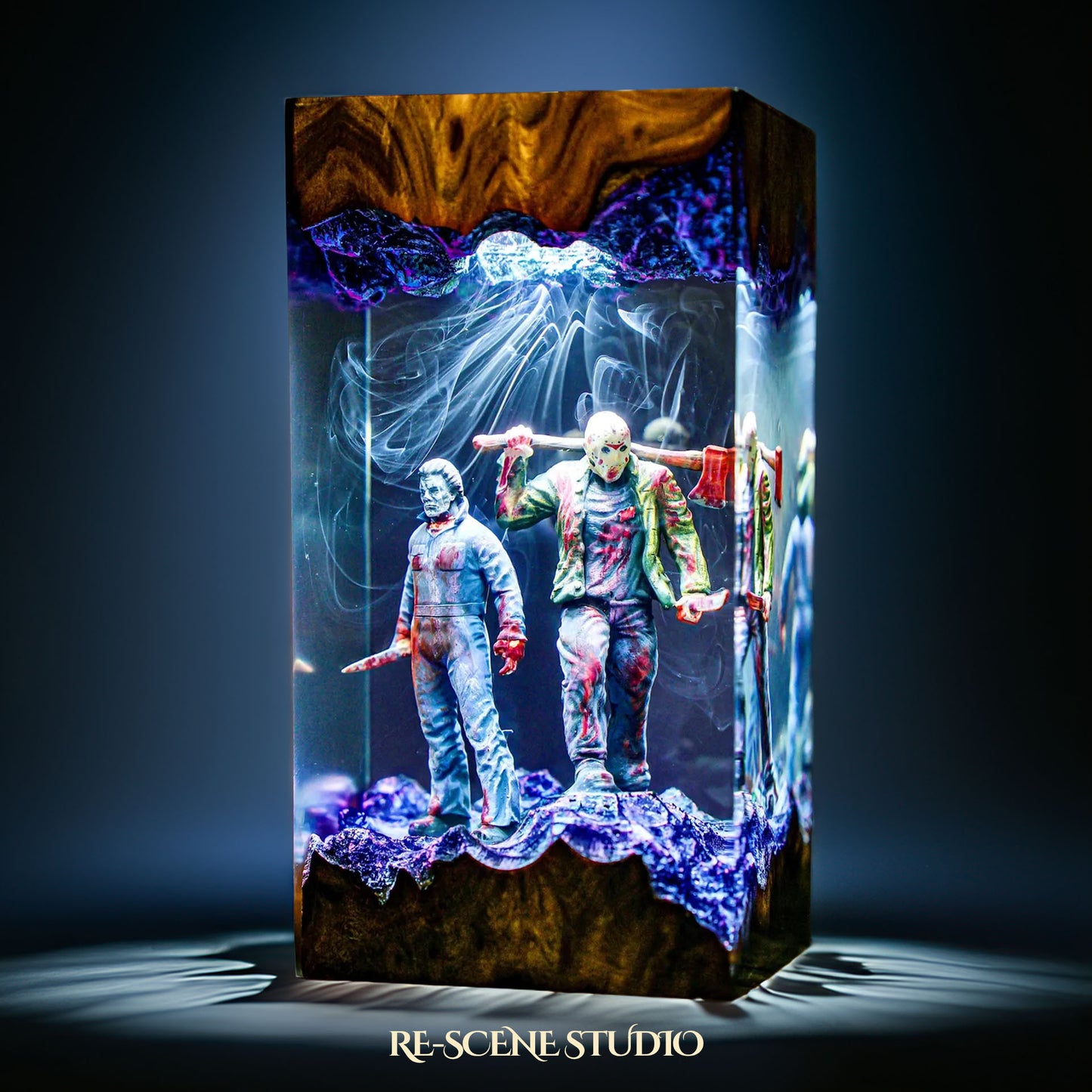 Michael Myers vs Jason Resin Lamp - Horror Icons