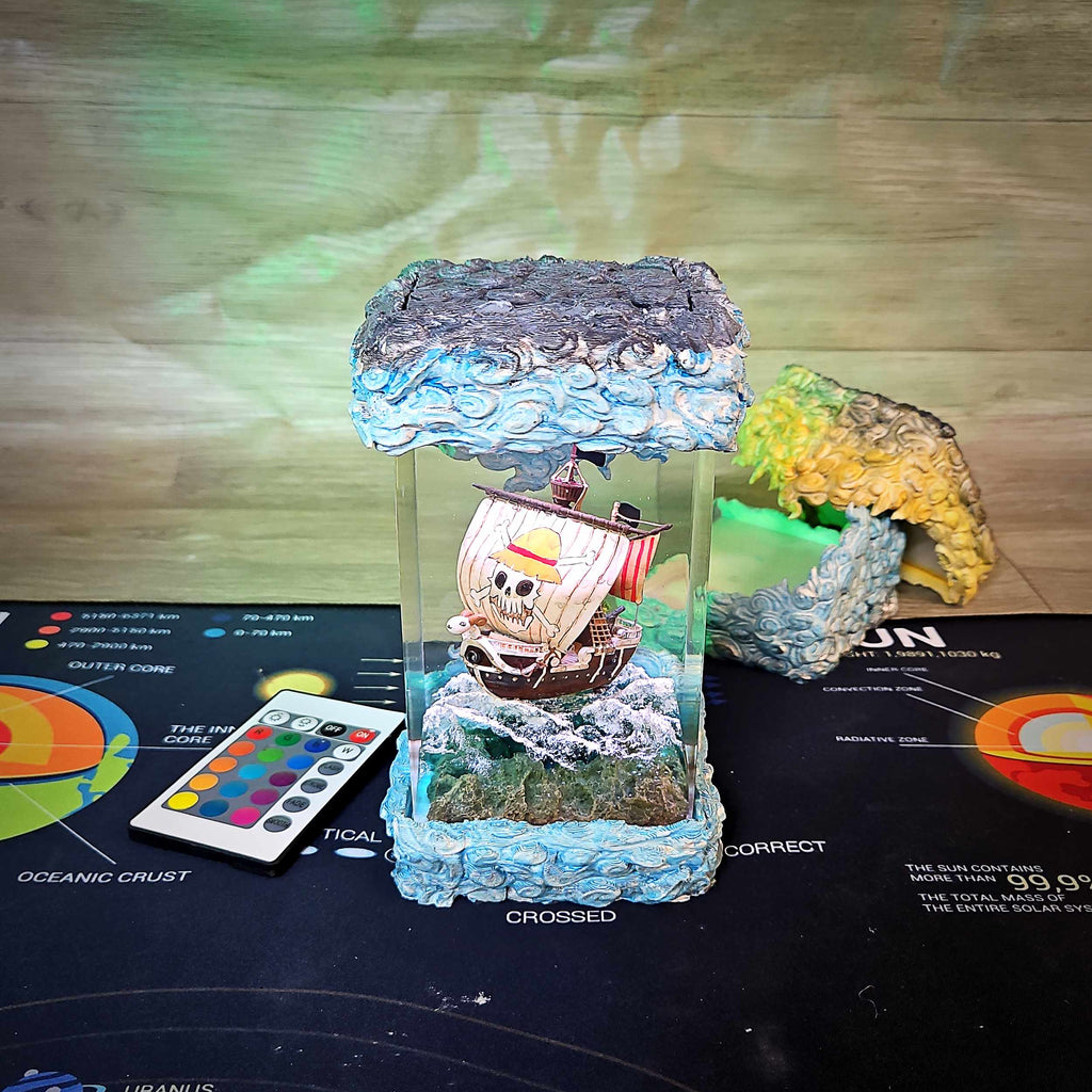 Going Merry Resin Lamp V2 - One Piece Multicolor / Size M – Handmade Epoxy Resin Lamp by Rescene Studio | Rescene Studio