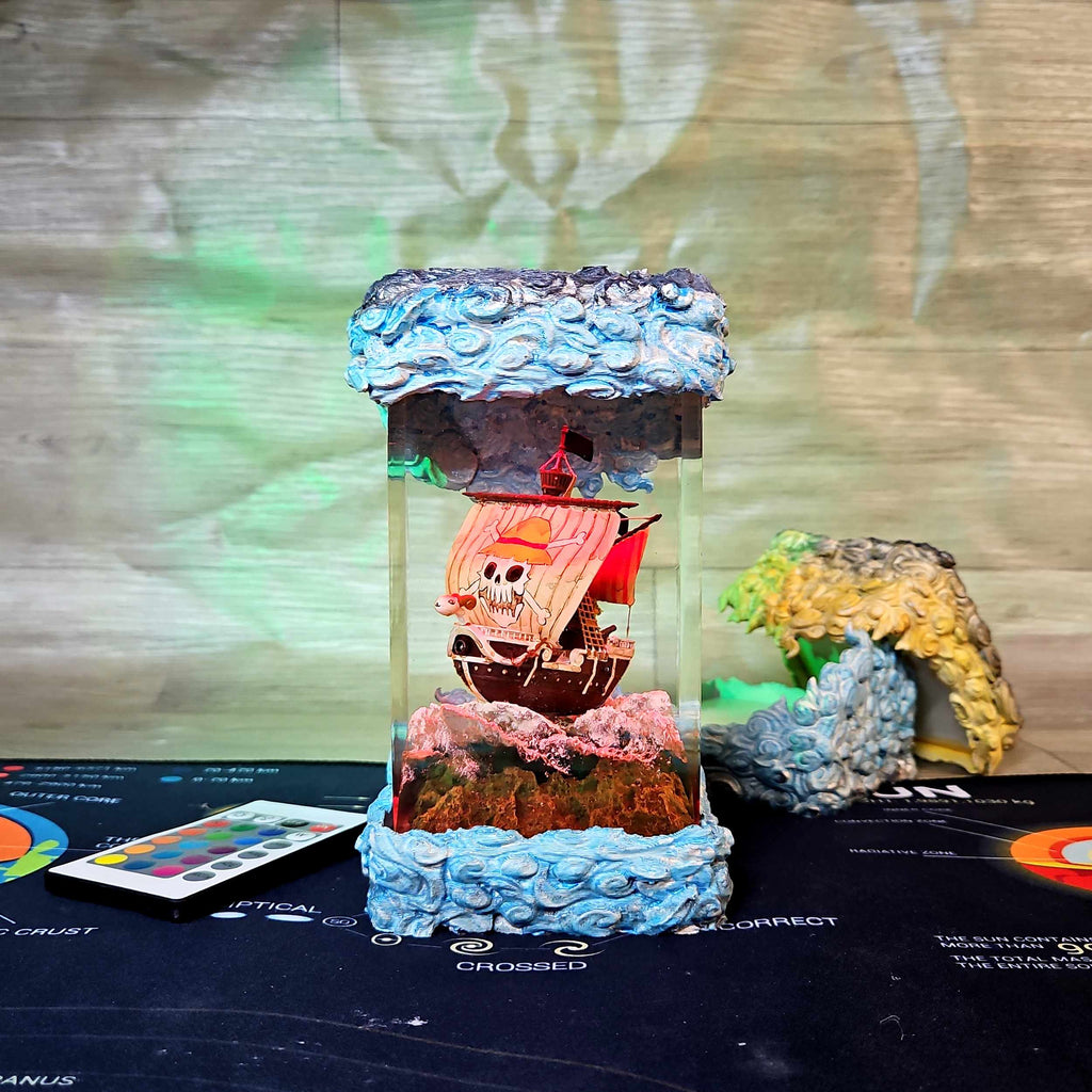 Going Merry Resin Lamp V2 - One Piece Multicolor / Size M – Handmade Epoxy Resin Lamp by Rescene Studio | Rescene Studio