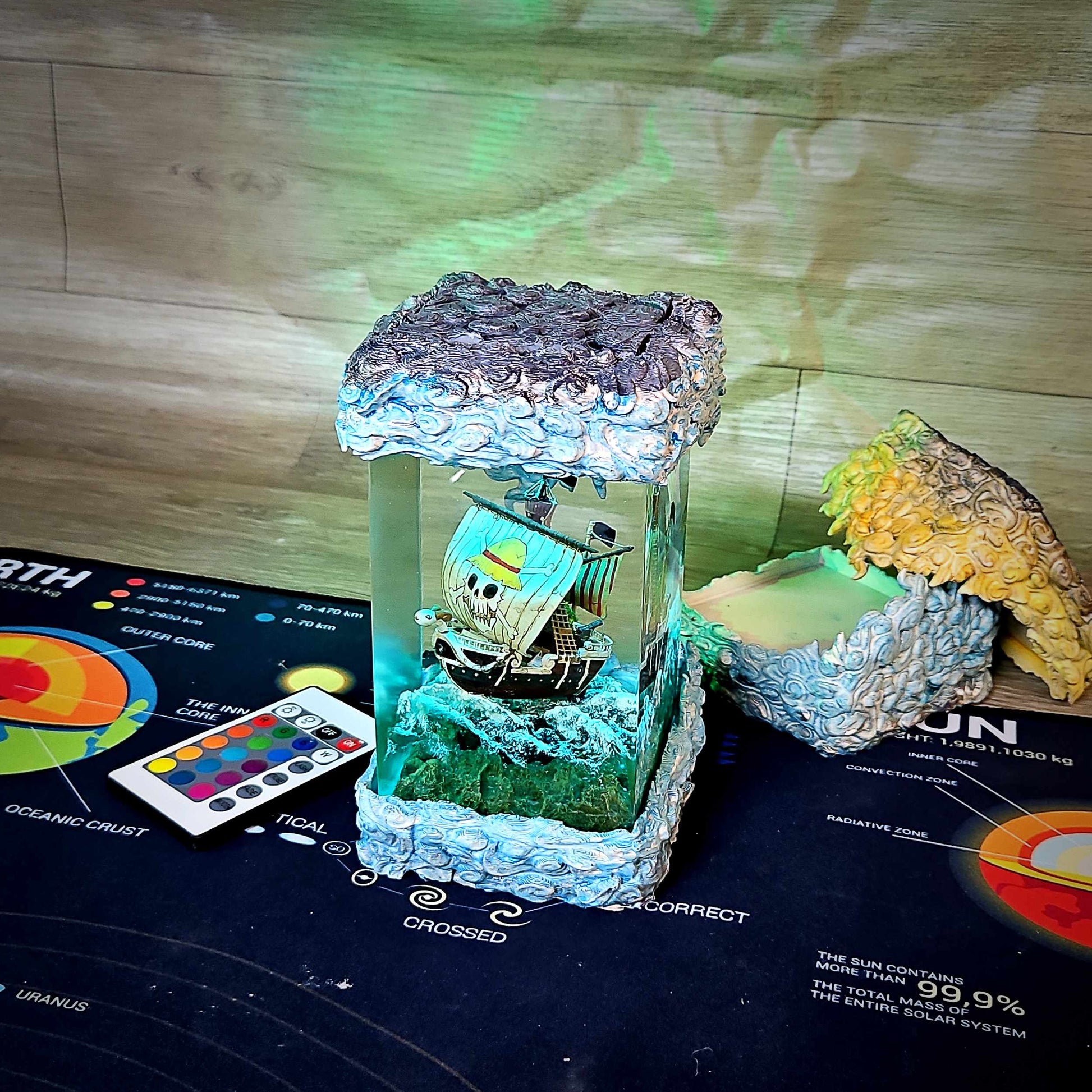 Going Merry Resin Lamp V2 - One Piece Multicolor / Size M – Handmade Epoxy Resin Lamp by Rescene Studio | Rescene Studio