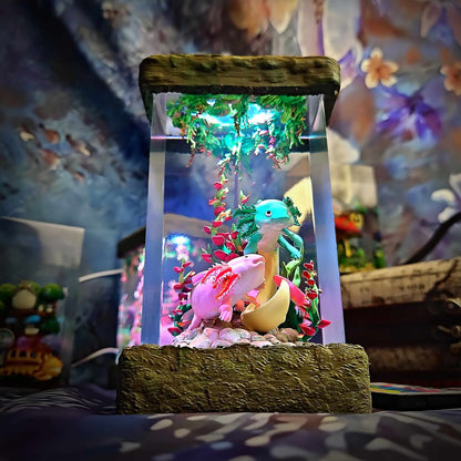 Axolotl Resin Lamp V2 - Fantasy Bloom Edition Multicolor / Size M – Handmade Resin Lamp by Rescene Studio | Rescene Studio