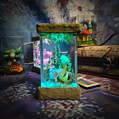 Axolotl Resin Lamp V2 - Fantasy Bloom Edition Multicolor / Size M – Handmade Resin Lamp by Rescene Studio | Rescene Studio