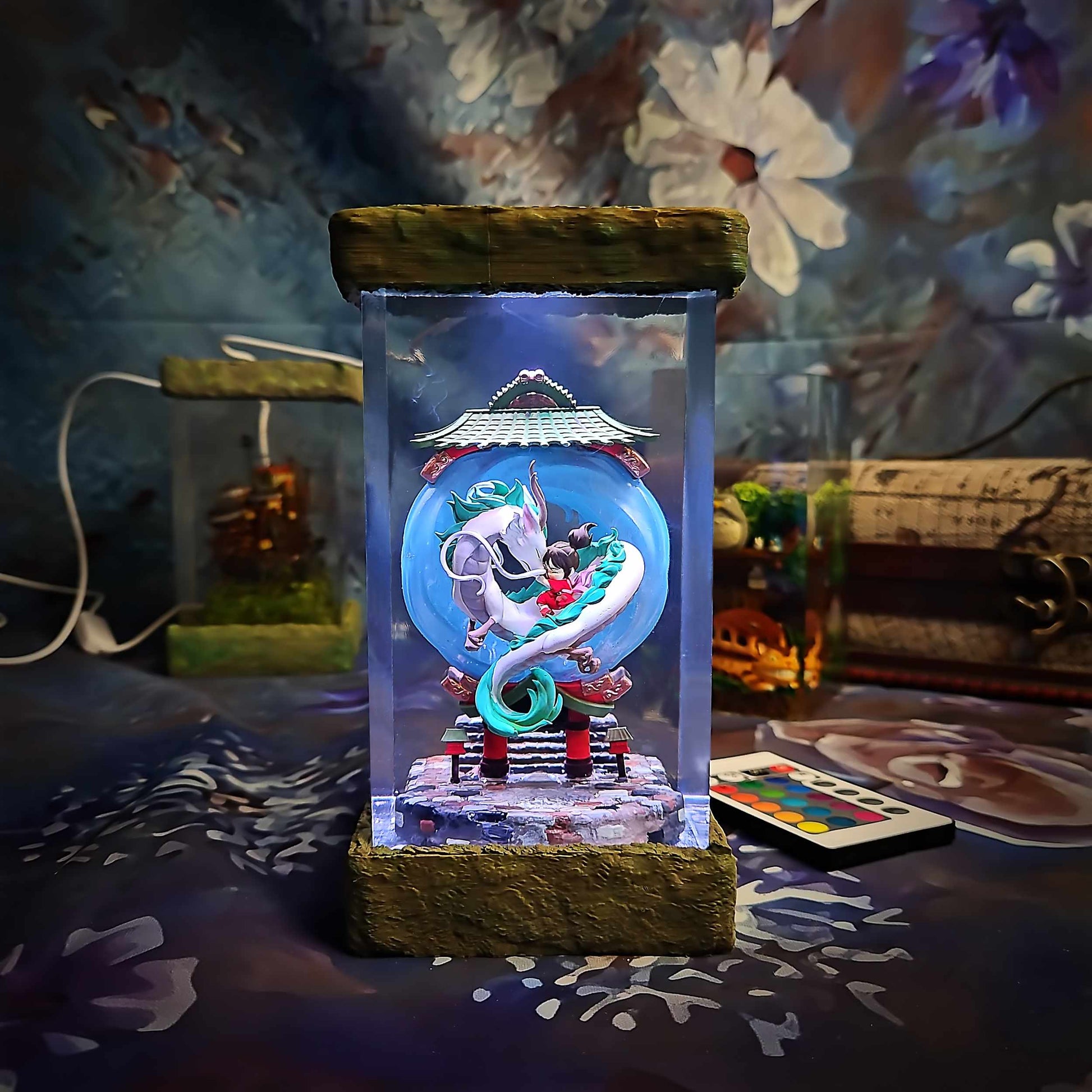 Haku Resin Lamp - Spirited Away Multicolor / Size M – Handmade Epoxy Resin Lamp by Rescene Studio | Rescene Studio