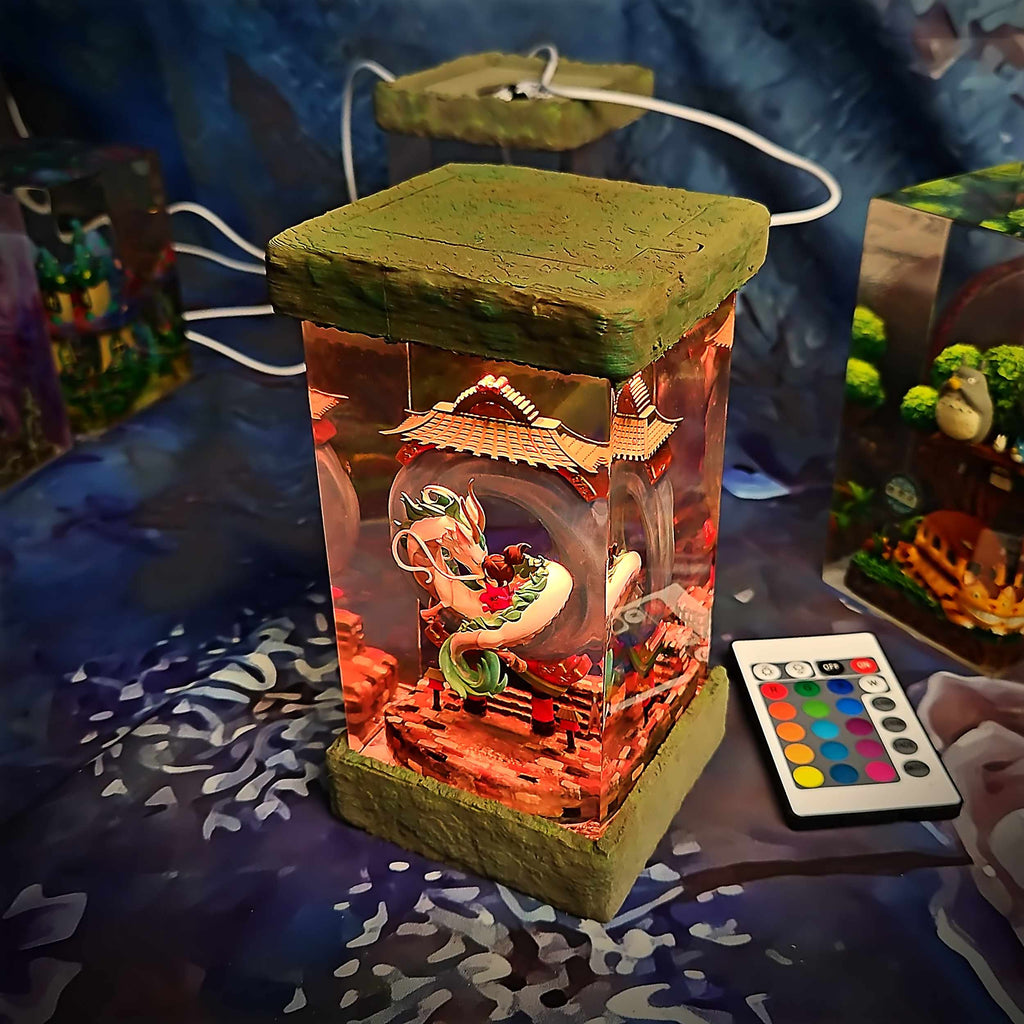 Haku Resin Lamp - Spirited Away Multicolor / Size M – Handmade Epoxy Resin Lamp by Rescene Studio | Rescene Studio
