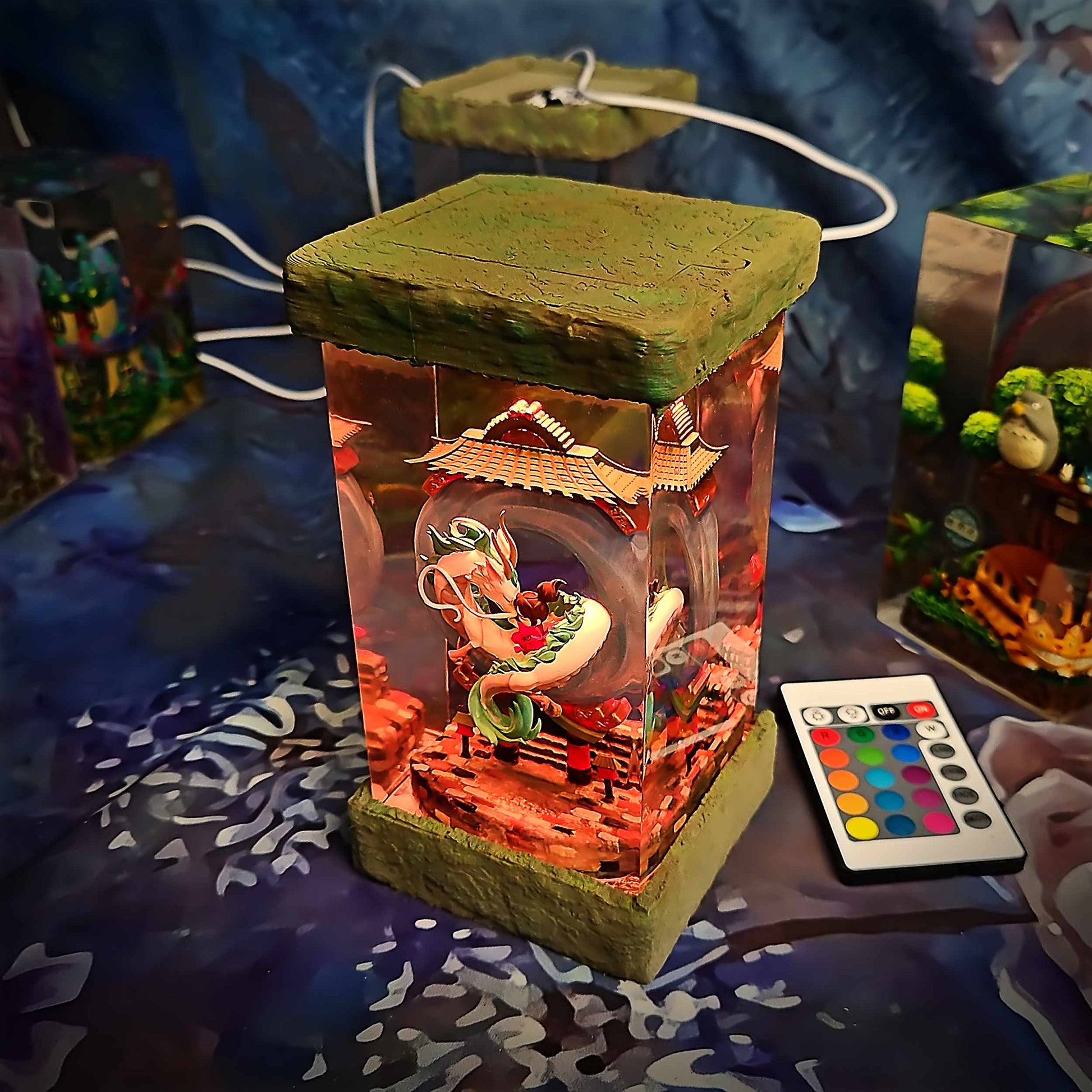 Haku Resin Lamp - Spirited Away Multicolor / Size M – Handmade Epoxy Resin Lamp by Rescene Studio | Rescene Studio