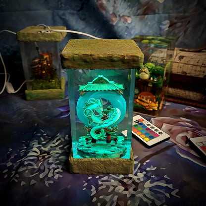 Haku Resin Lamp - Spirited Away Multicolor / Size M – Handmade Resin Lamp by Rescene Studio | Rescene Studio