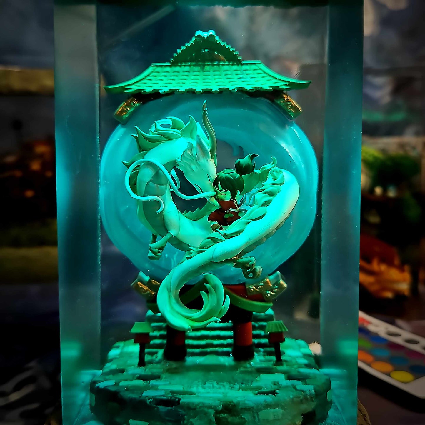 Haku Resin Lamp - Spirited Away Multicolor / Size M – Handmade Resin Lamp by Rescene Studio | Rescene Studio