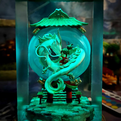 Haku Resin Lamp - Spirited Away Multicolor / Size M – Handmade Resin Lamp by Rescene Studio | Rescene Studio