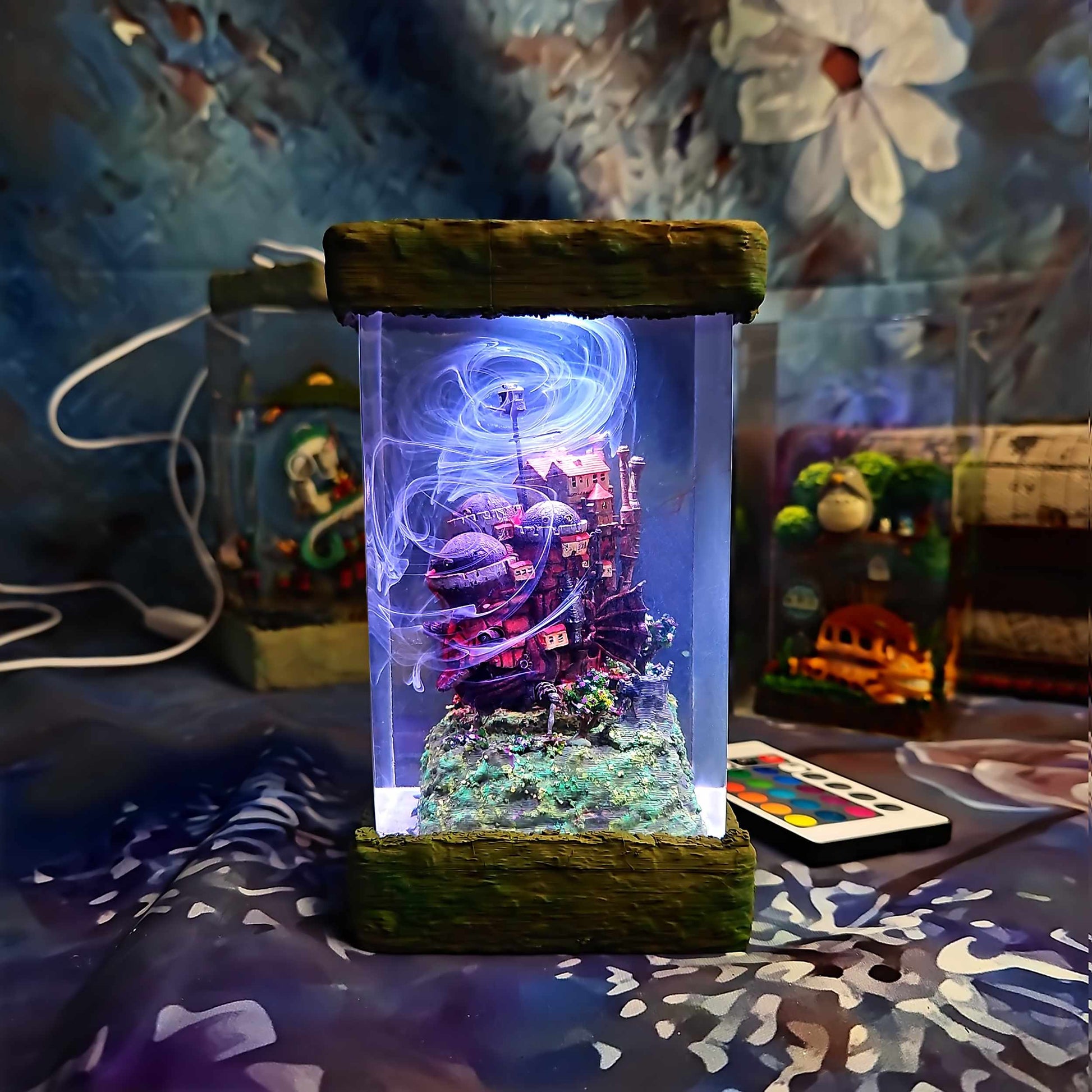 Howl’s Moving Castle Resin Lamp - Studio Ghibli Multicolor / Size M – Handmade Epoxy Resin Lamp by Rescene Studio | Rescene Studio
