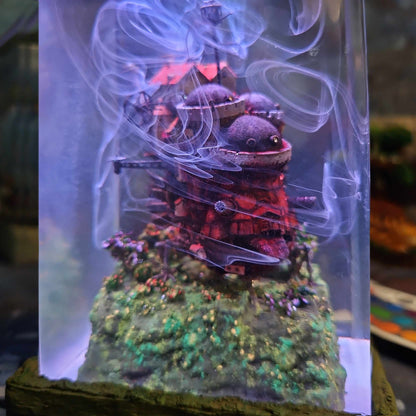 Howl’s Moving Castle Resin Lamp - Studio Ghibli Multicolor / Size M – Handmade Resin Lamp by Rescene Studio | Rescene Studio