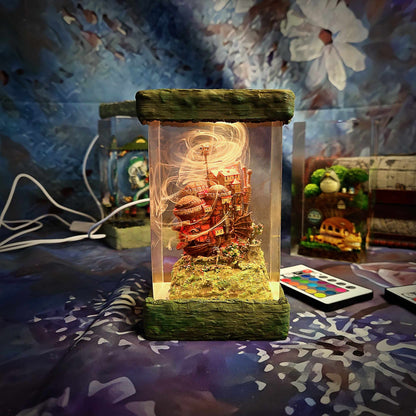 Howl’s Moving Castle Resin Lamp - Studio Ghibli Multicolor / Size M – Handmade Resin Lamp by Rescene Studio | Rescene Studio