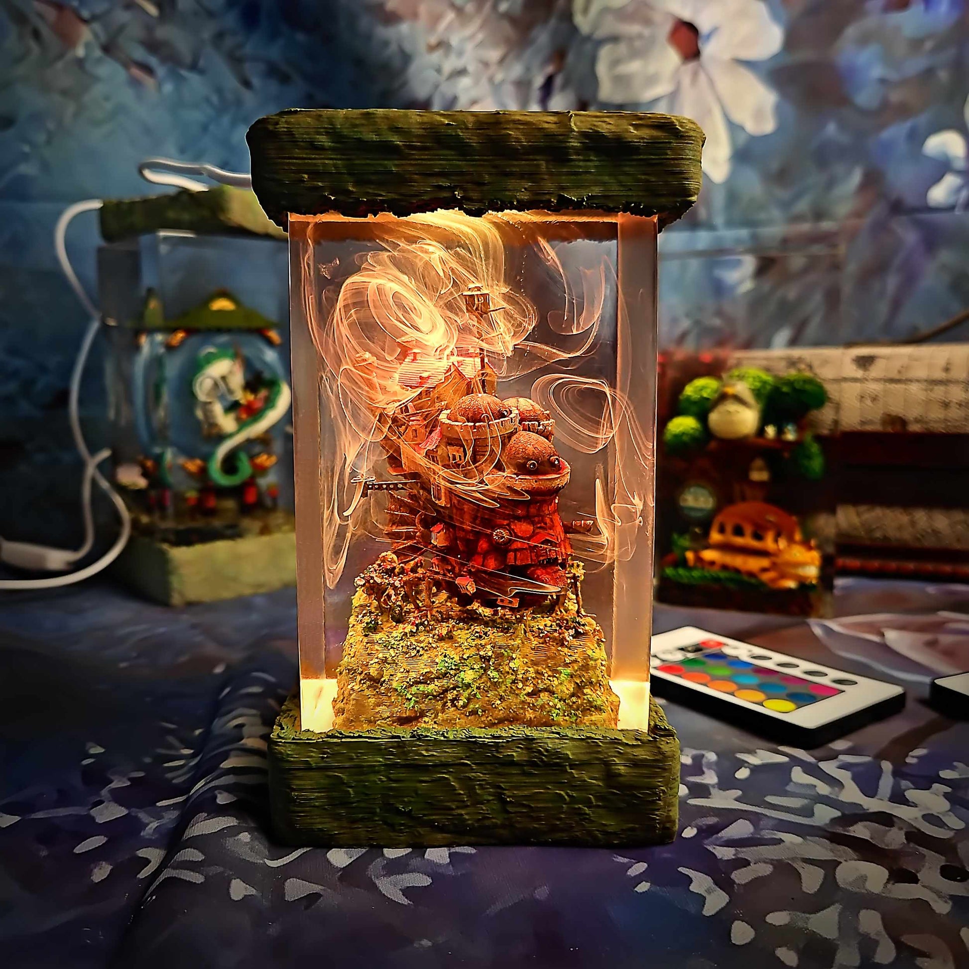 Howl’s Moving Castle Resin Lamp - Studio Ghibli Multicolor / Size M – Handmade Epoxy Resin Lamp by Rescene Studio | Rescene Studio