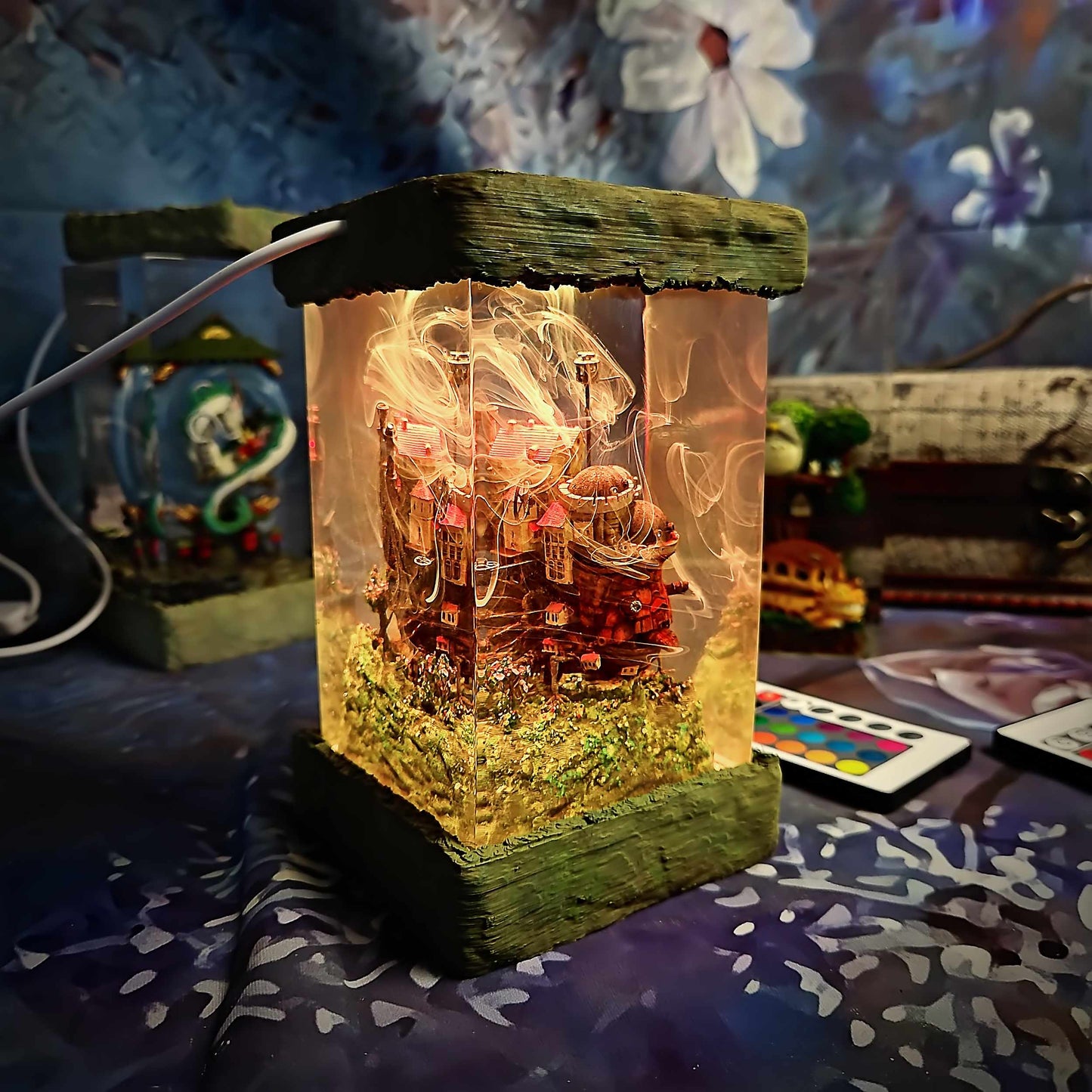 Howl’s Moving Castle Resin Lamp - Studio Ghibli Multicolor / Size M – Handmade Resin Lamp by Rescene Studio | Rescene Studio