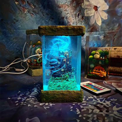 Howl’s Moving Castle Resin Lamp - Studio Ghibli Multicolor / Size M – Handmade Resin Lamp by Rescene Studio | Rescene Studio