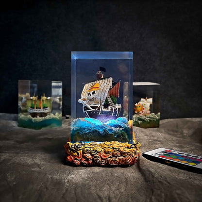Going Merry Resin Lamp – One Piece Multicolor / Size M – Handmade Resin Lamp by Rescene Studio | Rescene Studio