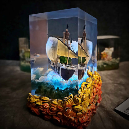 Going Merry Resin Lamp – One Piece Multicolor / Size M – Handmade Resin Lamp by Rescene Studio | Rescene Studio