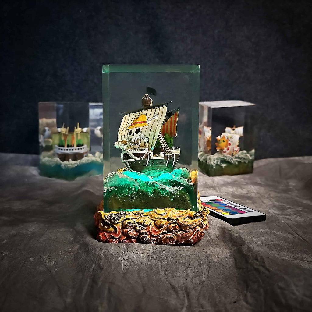 Going Merry Resin Lamp – One Piece Multicolor / Size M – Handmade Epoxy Resin Lamp by Rescene Studio | Rescene Studio