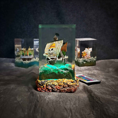 Going Merry Resin Lamp – One Piece Multicolor / Size M – Handmade Resin Lamp by Rescene Studio | Rescene Studio