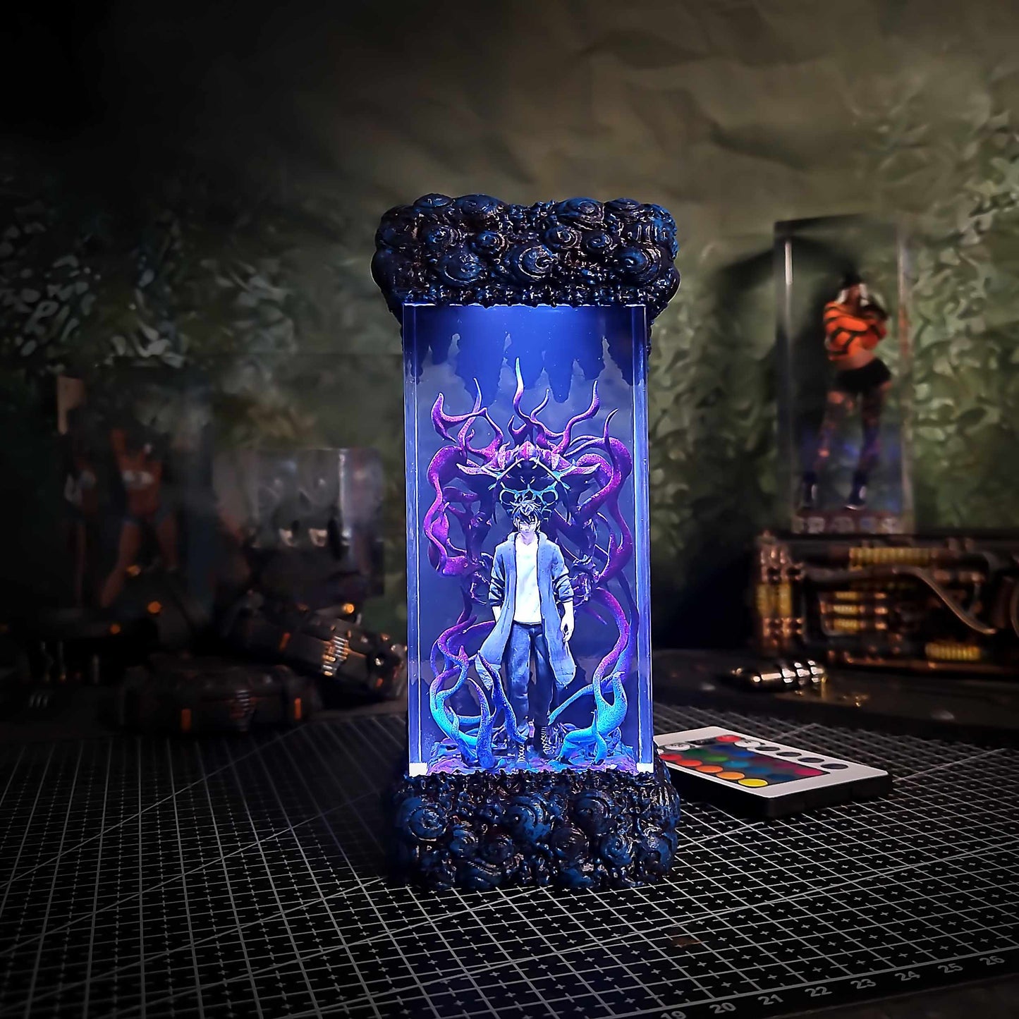 Sung Jin Woo Resin Lamp V2 - Solo Leveling Multicolor / Size M – Handmade Resin Lamp by Rescene Studio | Rescene Studio