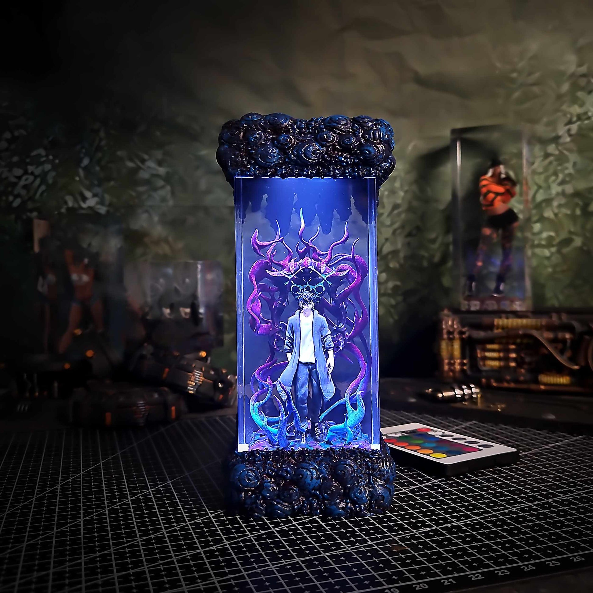 Sung Jin Woo Resin Lamp V2 - Solo Leveling Multicolor / Size M – Handmade Epoxy Resin Lamp by Rescene Studio | Rescene Studio