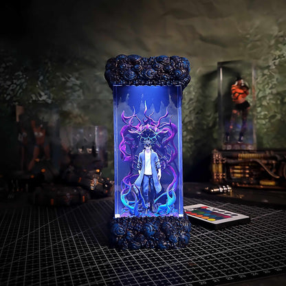 Sung Jin Woo Resin Lamp V2 - Solo Leveling Multicolor / Size M – Handmade Resin Lamp by Rescene Studio | Rescene Studio