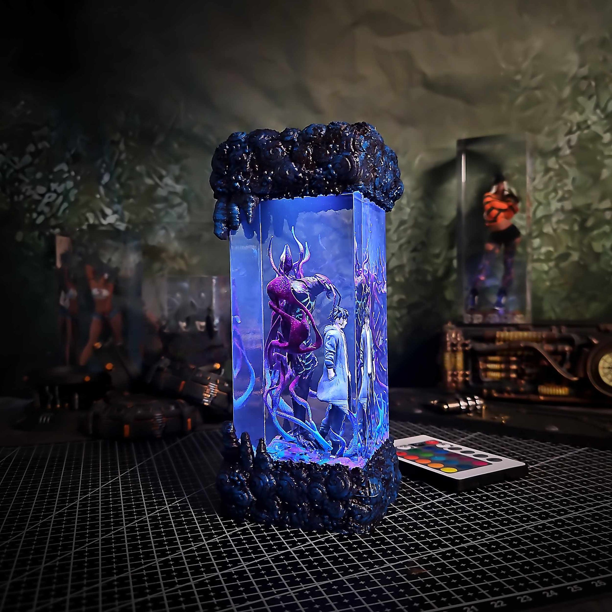 Sung Jin Woo Resin Lamp V2 - Solo Leveling Multicolor / Size M – Handmade Epoxy Resin Lamp by Rescene Studio | Rescene Studio