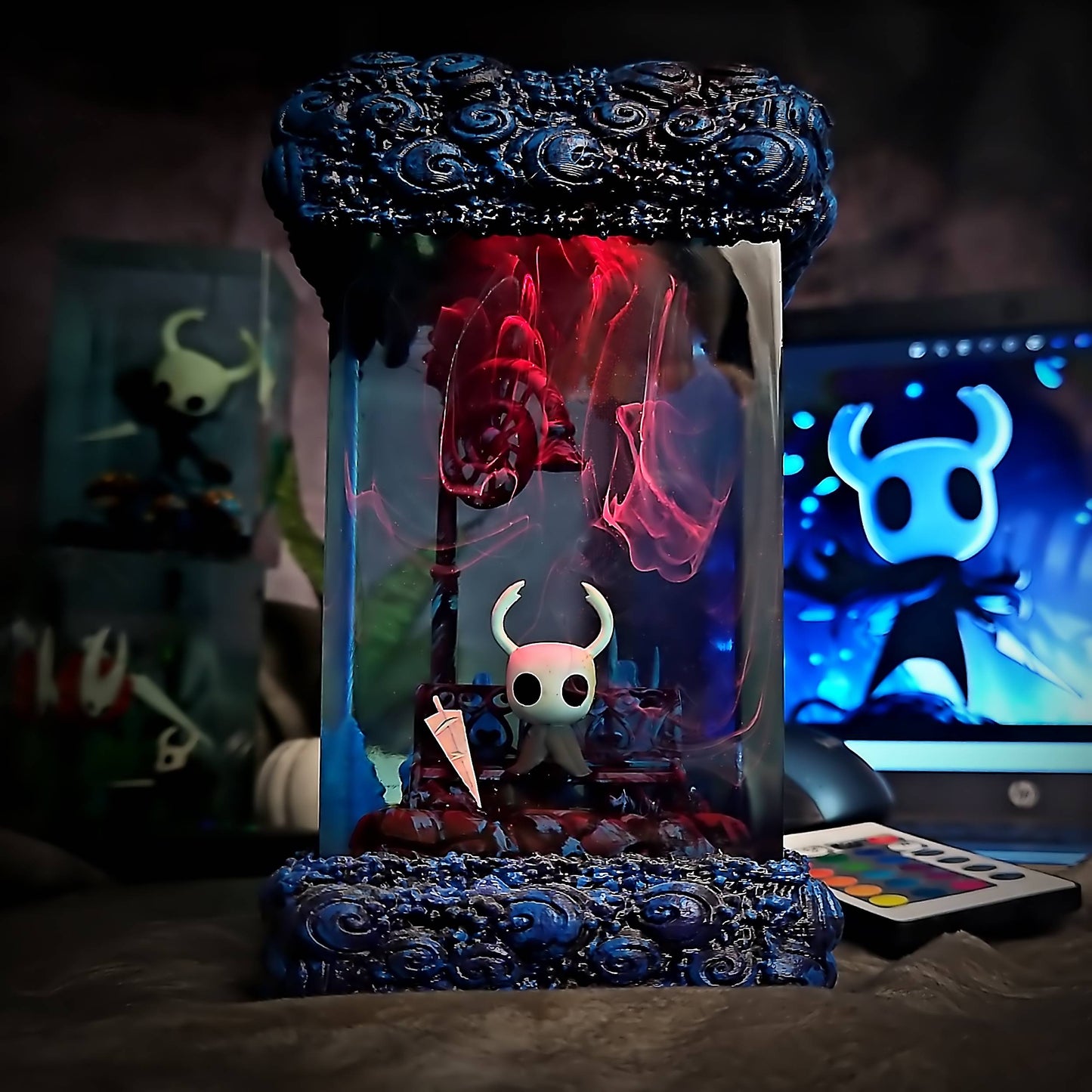 The Knight Resin Epoxy Lamp V1 – Hollow Knight Multicolor / Size M – Handmade Resin Lamp by Rescene Studio | Rescene Studio