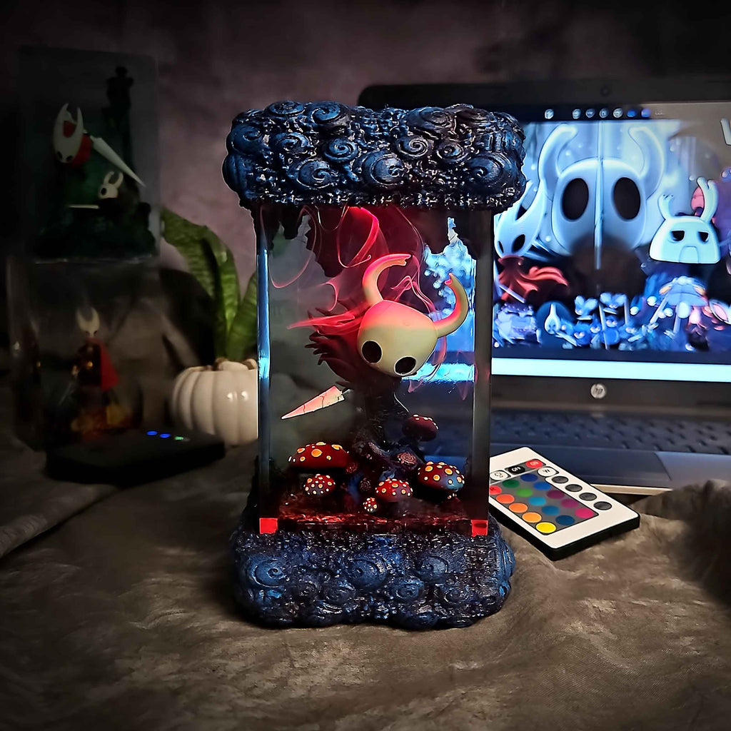 The Knight Resin Lamp V2 – Hollow Knight Multicolor / Size M – Handmade Epoxy Resin Lamp by Rescene Studio | Rescene Studio