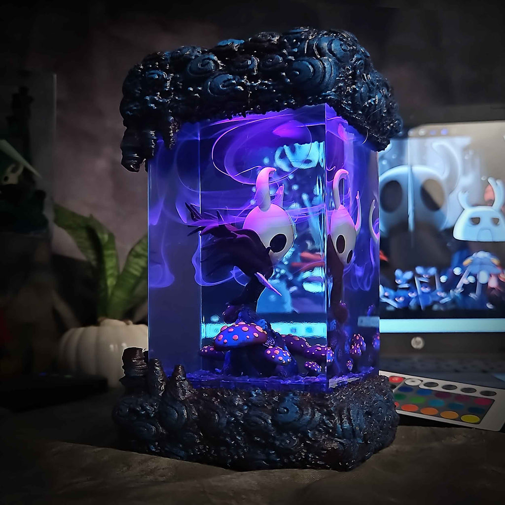 The Knight Resin Lamp V2 – Hollow Knight Multicolor / Size M – Handmade Epoxy Resin Lamp by Rescene Studio | Rescene Studio
