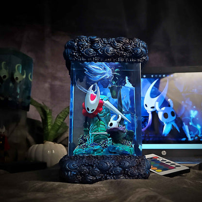 Hornet & The Knight Resin Lamp – Hollow Knight Multicolor / Size M – Handmade Resin Lamp by Rescene Studio | Rescene Studio