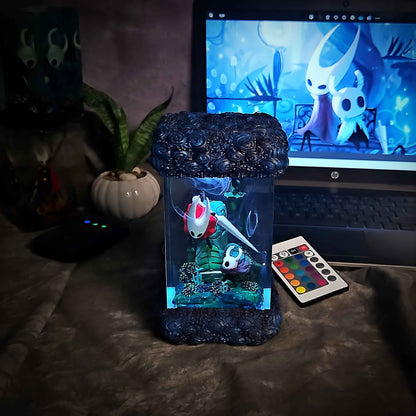 Hornet & The Knight Resin Lamp – Hollow Knight Multicolor / Size M – Handmade Resin Lamp by Rescene Studio | Rescene Studio