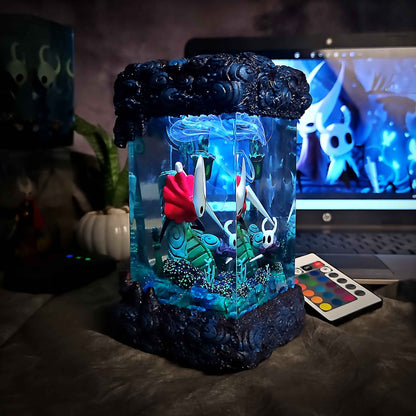 Hornet & The Knight Resin Lamp – Hollow Knight Multicolor / Size M – Handmade Resin Lamp by Rescene Studio | Rescene Studio
