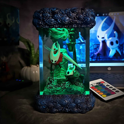 Hornet & The Knight Resin Lamp – Hollow Knight Multicolor / Size M – Handmade Resin Lamp by Rescene Studio | Rescene Studio