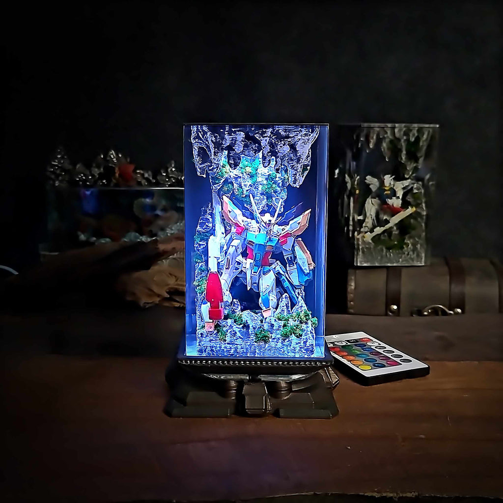 Wing Gundam Resin Lamp - Mobile Suit Gundam V2 Multicolor / Size M – Handmade Epoxy Resin Lamp by Rescene Studio | Rescene Studio