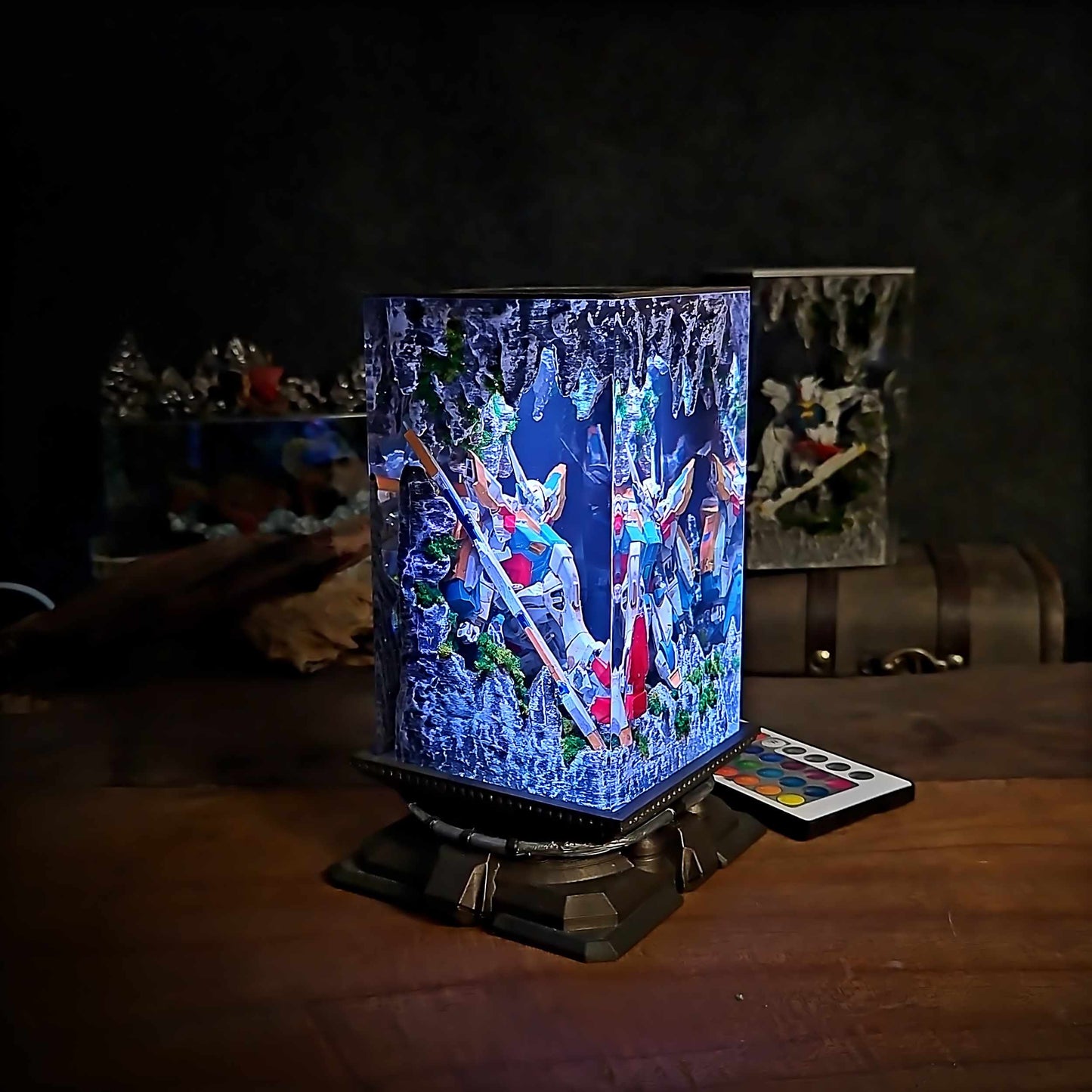 Wing Gundam Resin Lamp - Mobile Suit Gundam V2 Multicolor / Size M – Handmade Resin Lamp by Rescene Studio | Rescene Studio
