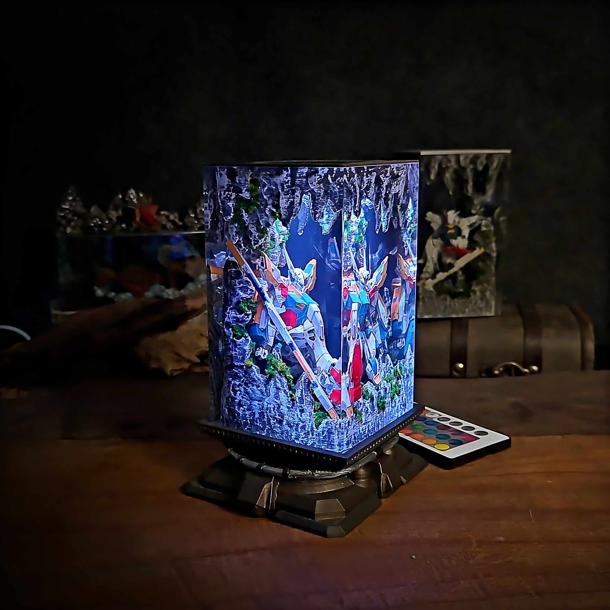 Wing Gundam Resin Lamp - Mobile Suit Gundam V2 Multicolor / Size M – Handmade Epoxy Resin Lamp by Rescene Studio | Rescene Studio