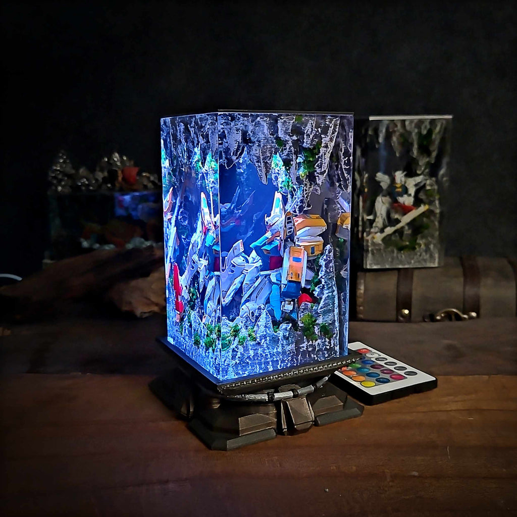 Wing Gundam Resin Lamp - Mobile Suit Gundam V2 Multicolor / Size M – Handmade Epoxy Resin Lamp by Rescene Studio | Rescene Studio