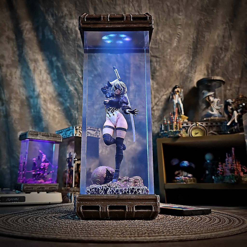 2B Resin Lamp – NieR Automata Multicolor / Size M – Handmade Epoxy Resin Lamp by Rescene Studio | Rescene Studio