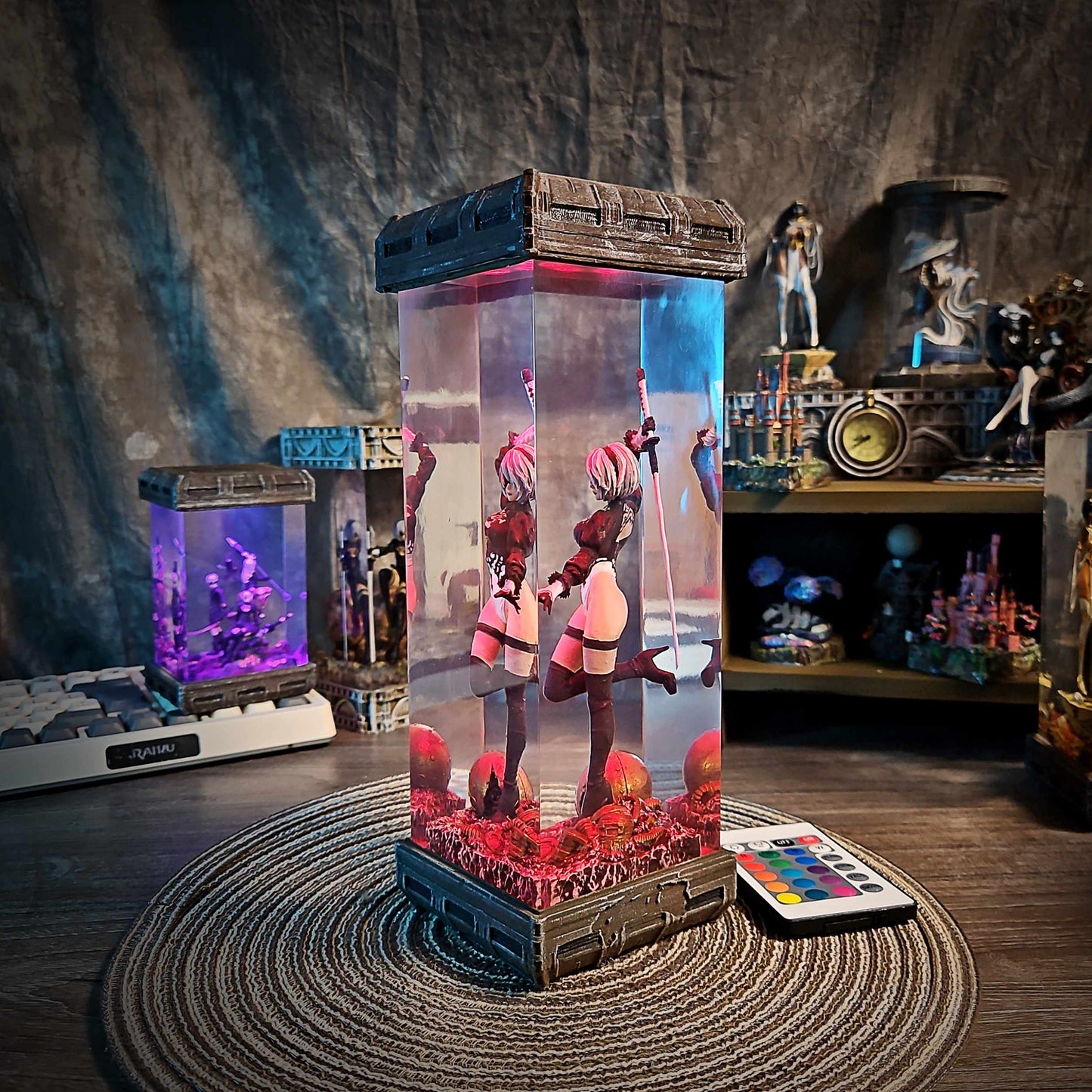 2B Resin Lamp – NieR Automata Multicolor / Size M – Handmade Resin Lamp by Rescene Studio | Rescene Studio