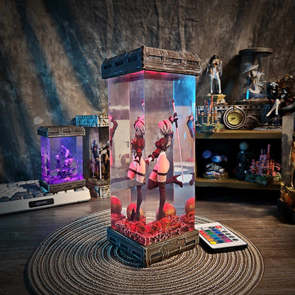 2B Resin Lamp – NieR Automata Multicolor / Size M – Handmade Resin Lamp by Rescene Studio | Rescene Studio