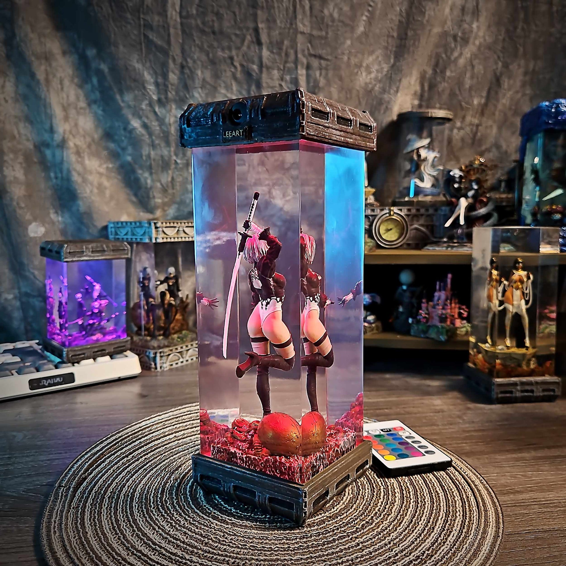 2B Resin Lamp – NieR Automata Multicolor / Size M – Handmade Epoxy Resin Lamp by Rescene Studio | Rescene Studio