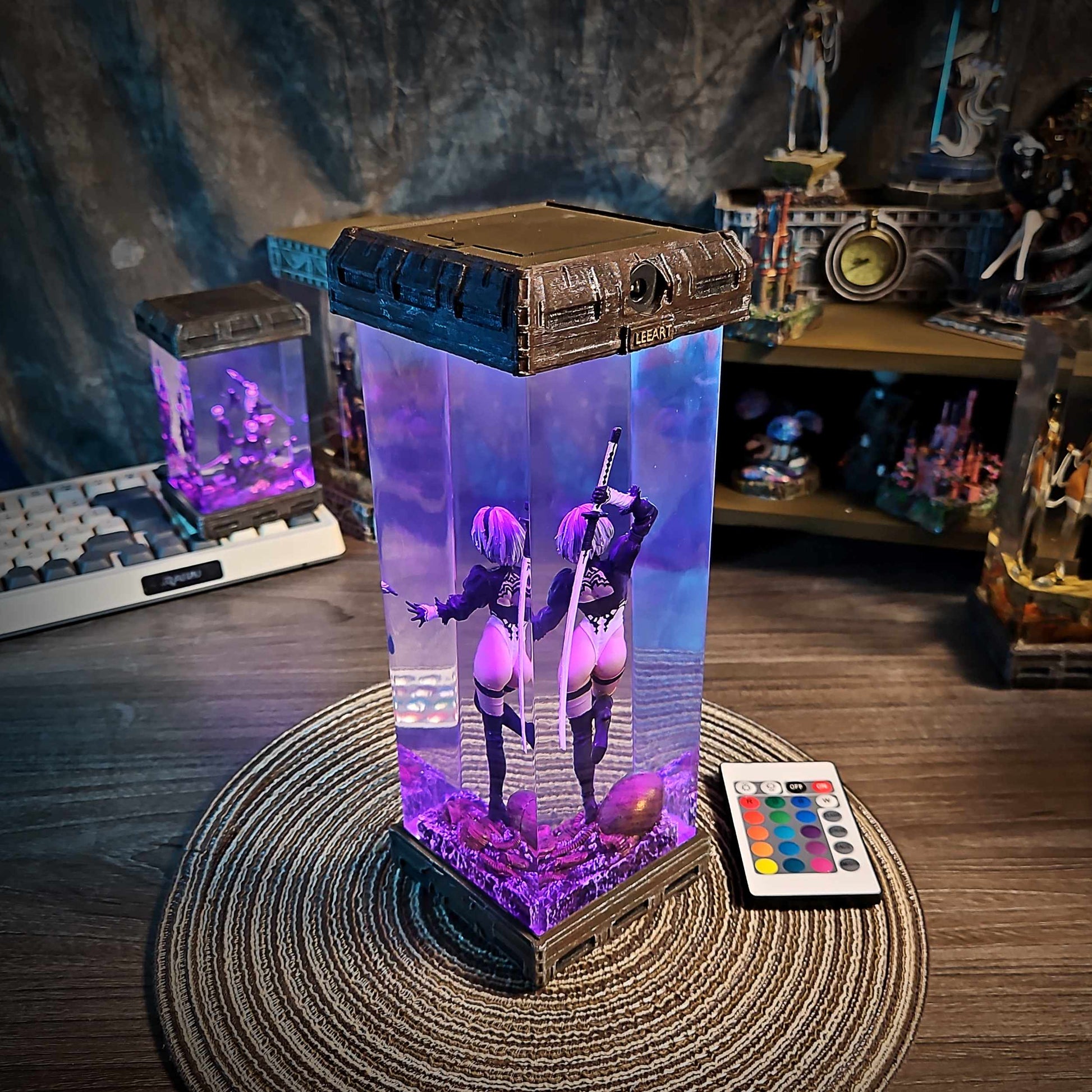 2B Resin Lamp – NieR Automata Multicolor / Size M – Handmade Epoxy Resin Lamp by Rescene Studio | Rescene Studio