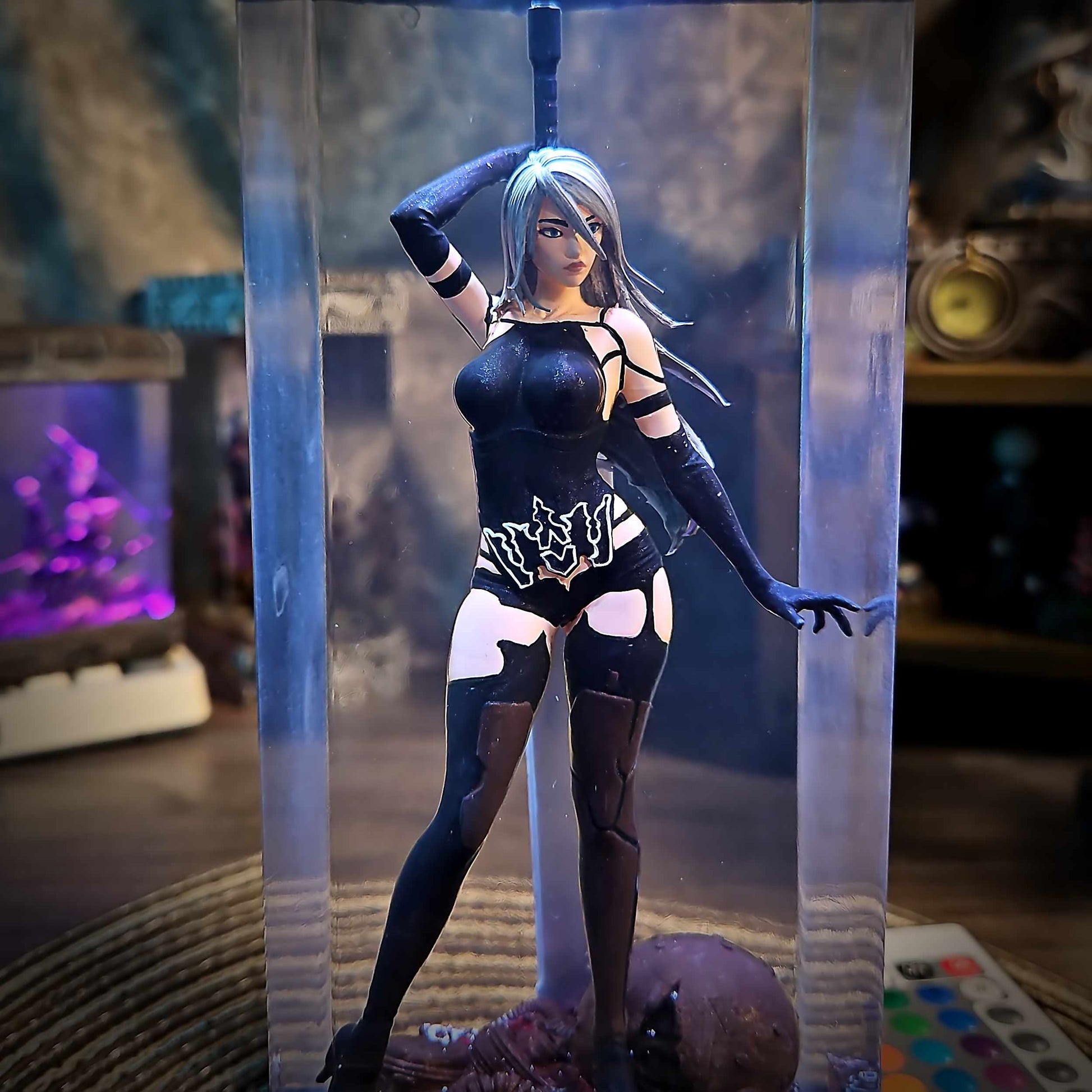 A2 Resin Epoxy Lamp – NieR Automata Multicolor / Size M – Handmade Epoxy Resin Lamp by Rescene Studio | Rescene Studio