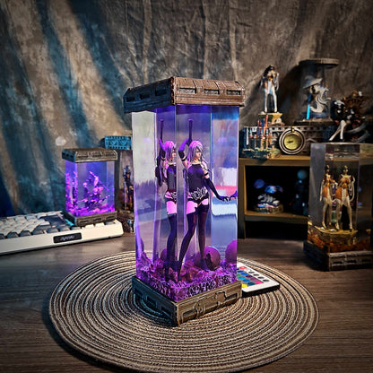 A2 Resin Epoxy Lamp – NieR Automata Multicolor / Size M – Handmade Resin Lamp by Rescene Studio | Rescene Studio