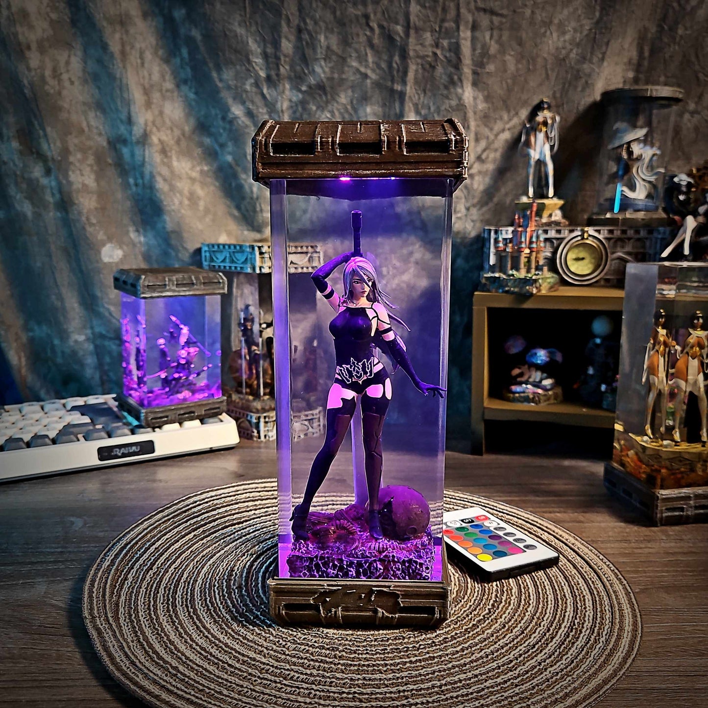 A2 Resin Epoxy Lamp – NieR Automata Multicolor / Size M – Handmade Resin Lamp by Rescene Studio | Rescene Studio