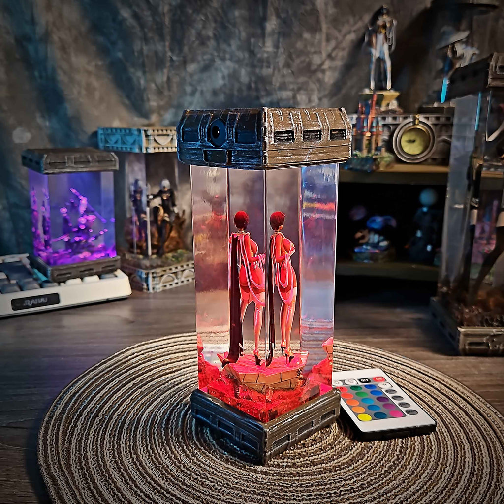 2P Resin Lamp – NieR Automata Multicolor / Size M – Handmade Epoxy Resin Lamp by Rescene Studio | Rescene Studio